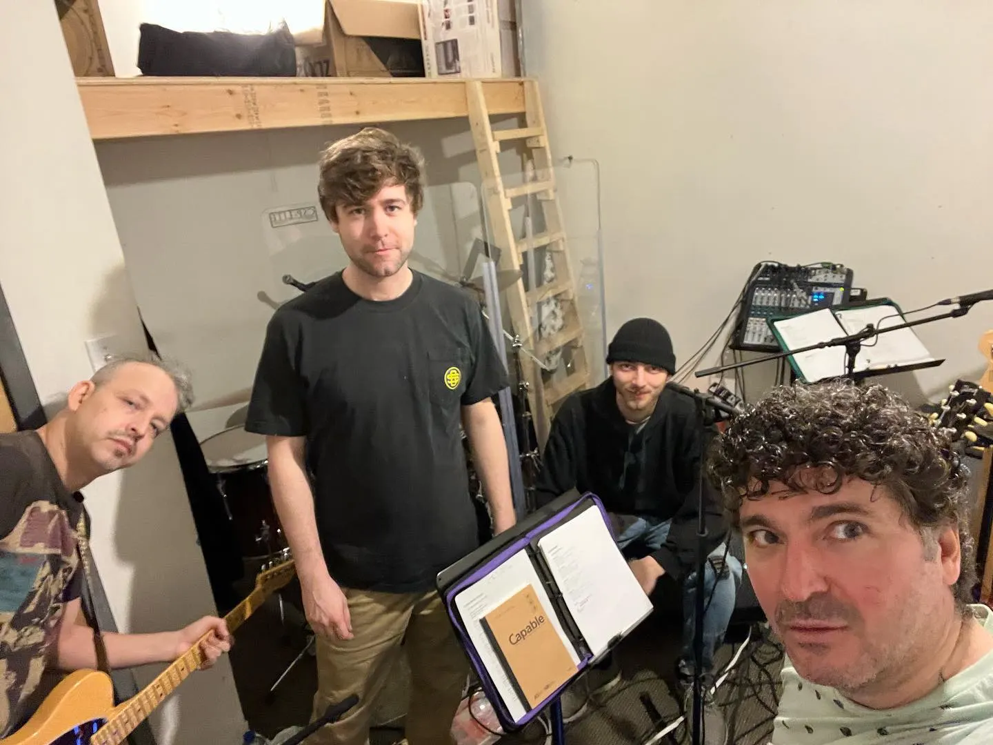 Musicians working through a session at Marsonic